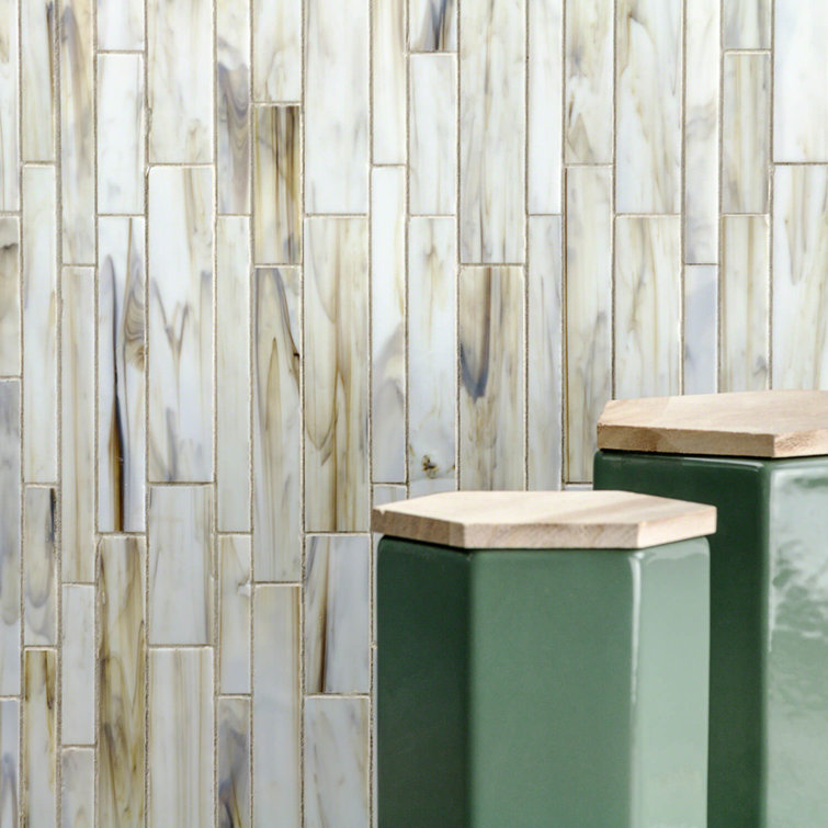 Halo Yellow and Gray Glass Mosaic Wall Tile