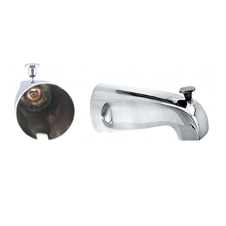 5-1/2" Polished Chrome Wall Mounted Tub Spout with Diverter