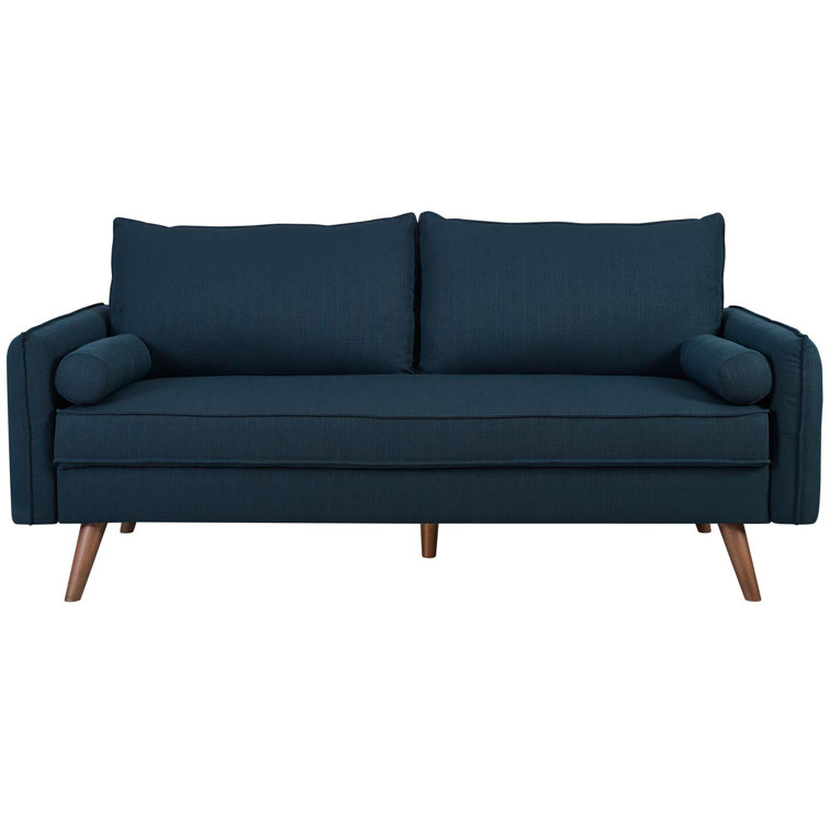 Azure Embrace 72'' Fabric Sofa with Splayed Wood Legs