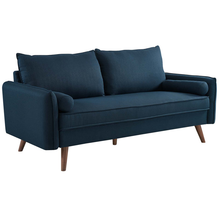 Azure Embrace 72'' Fabric Sofa with Splayed Wood Legs