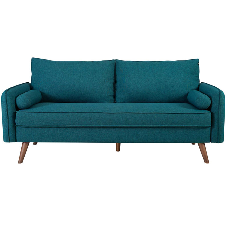 Revive Comfort Tailored 72" Brown Fabric Sofa with Wood Legs