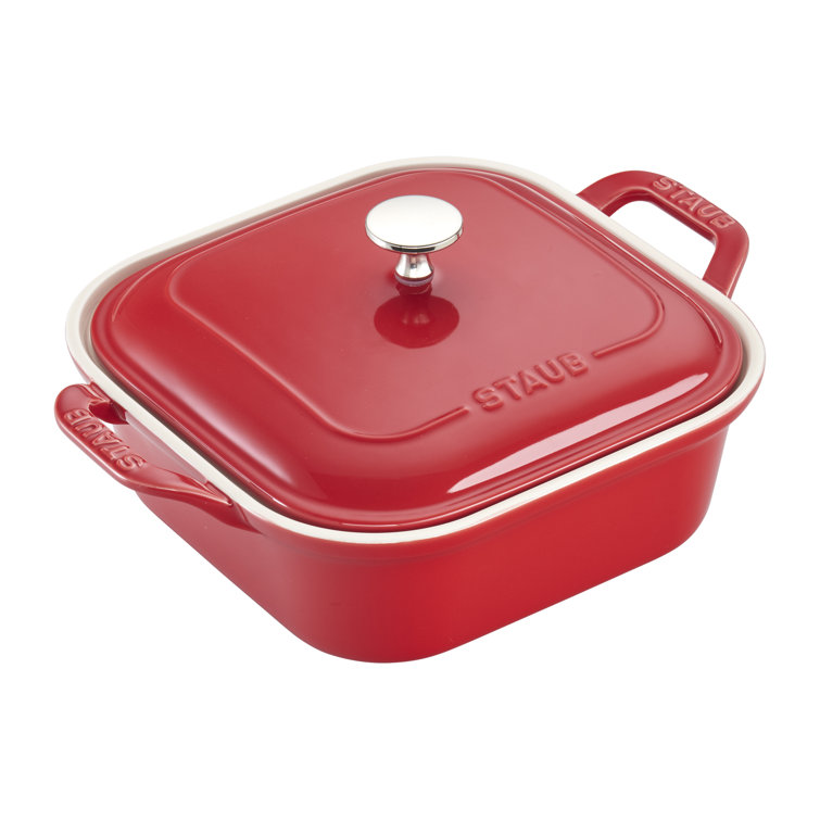 Cherry Red Ceramic 4-Piece Baking Dish Set