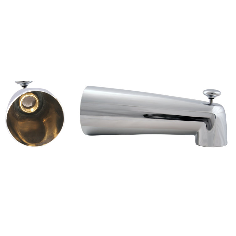 7" Polished Chrome Wall Mount Tub Spout with Diverter