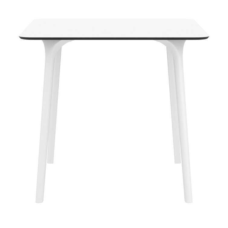 White Square Synthetic Laminate Outdoor Dining Table