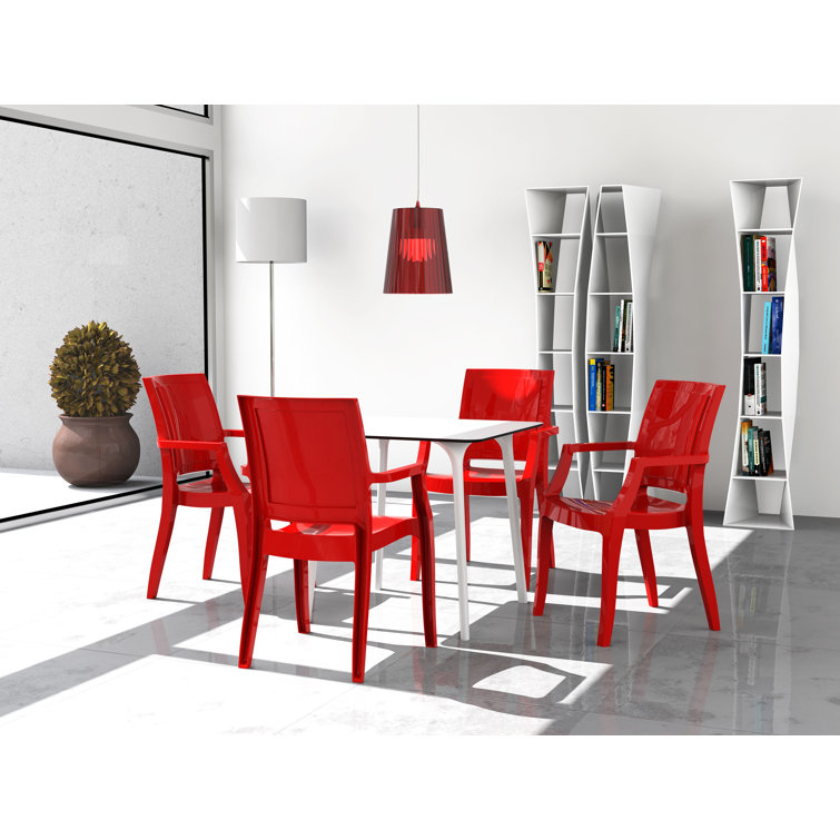 White Square Synthetic Laminate Outdoor Dining Table