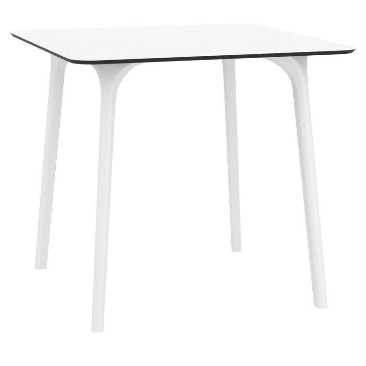 White Square Synthetic Laminate Outdoor Dining Table