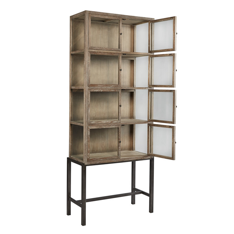 Veso Reclaimed Oak and Metal Display Cabinet