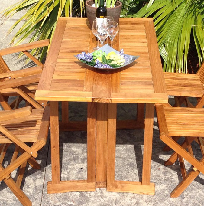 Warren Extendable Rectangular Teak Outdoor Folding Dining Table