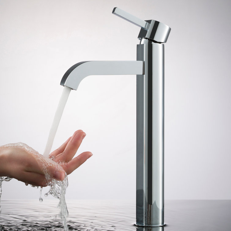 Sleek Satin Nickel Single Lever Vessel Faucet in Chrome