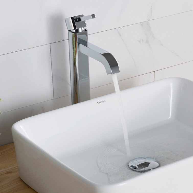 Sleek Satin Nickel Single Lever Vessel Faucet in Chrome