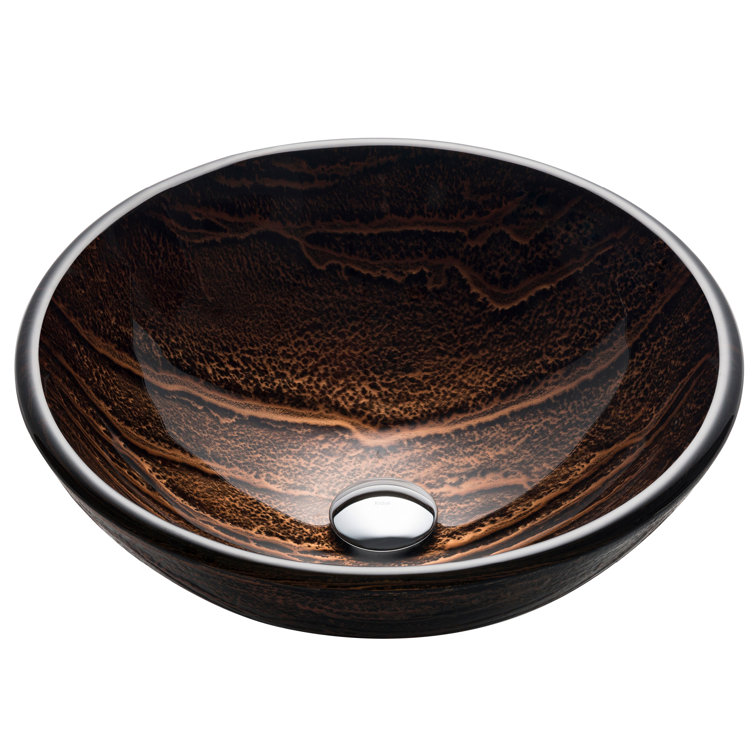 Gaia Copper-Brown Glass Circular Vessel Sink