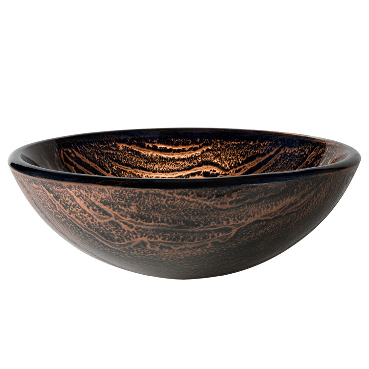 Gaia Copper-Brown Glass Circular Vessel Sink