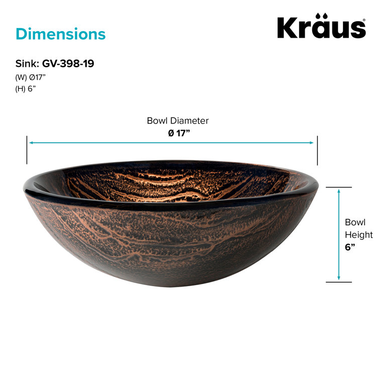 Gaia Copper-Brown Glass Circular Vessel Sink