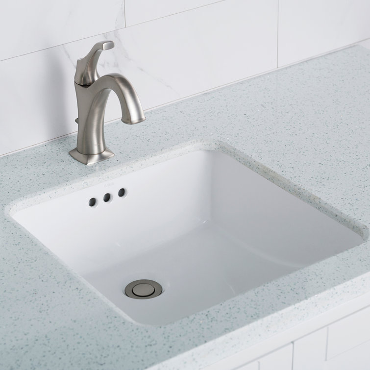 Elavo 17-inch White Ceramic Square Undermount Bathroom Sink