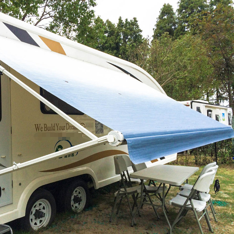 Blue Fade 10' x 8' Retractable RV and Patio Awning