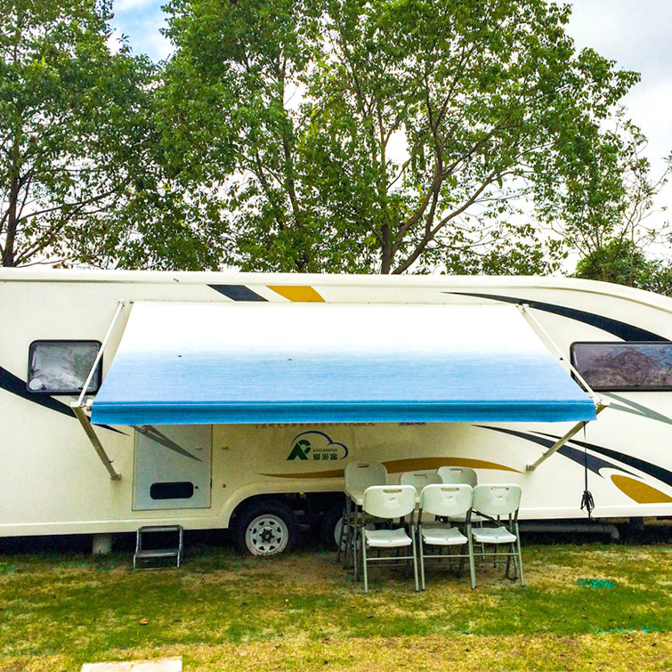 Blue Fade 10' x 8' Retractable RV and Patio Awning