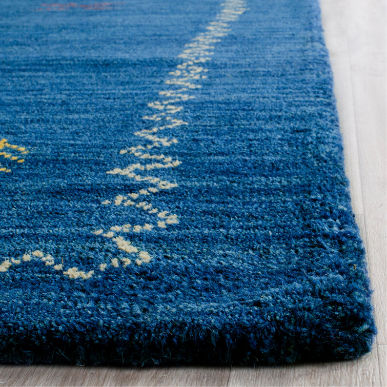 Danforth Blue Hand-Woven Wool Flatweave Area Rug 8' x 10'