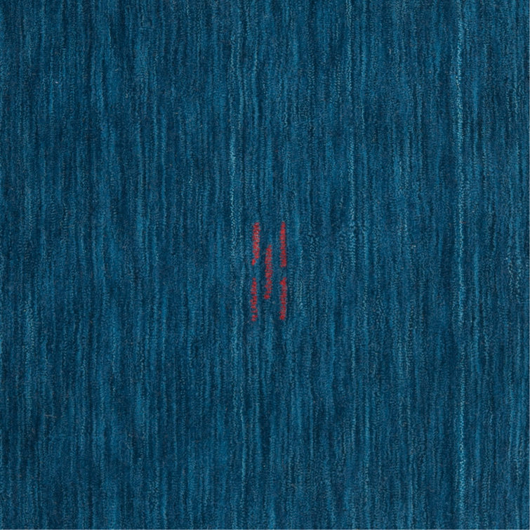 Danforth Blue Hand-Woven Wool Flatweave Area Rug 8' x 10'