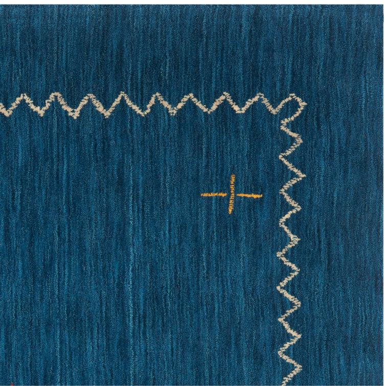 Danforth Blue Hand-Woven Wool Flatweave Area Rug 8' x 10'