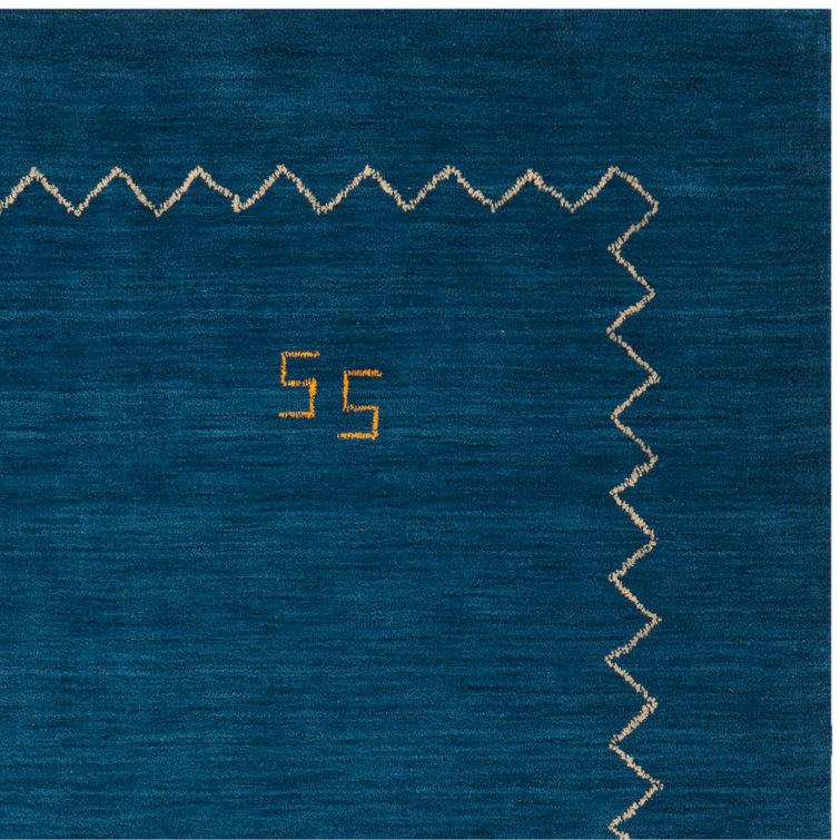 Danforth Blue Hand-Woven Wool Flatweave Area Rug 8' x 10'