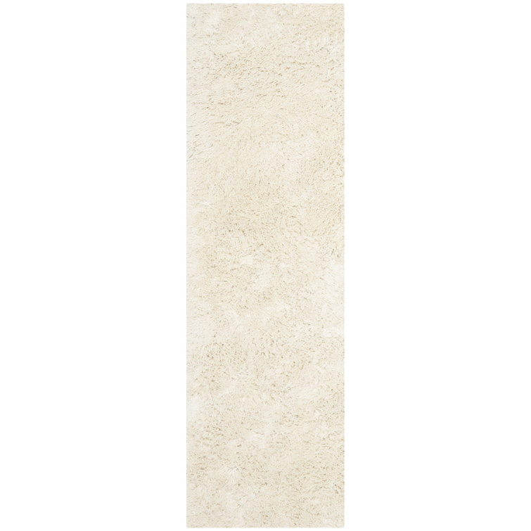 Ivory Hand-Tufted Shag Runner Rug 2'3" x 12'