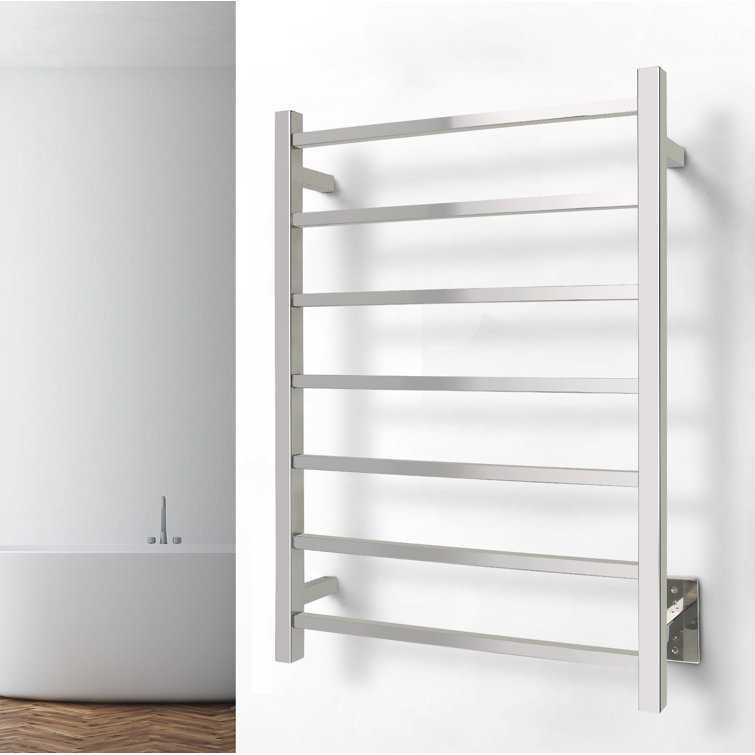 Polished Stainless Steel Wall Mounted 7-Bar Towel Warmer