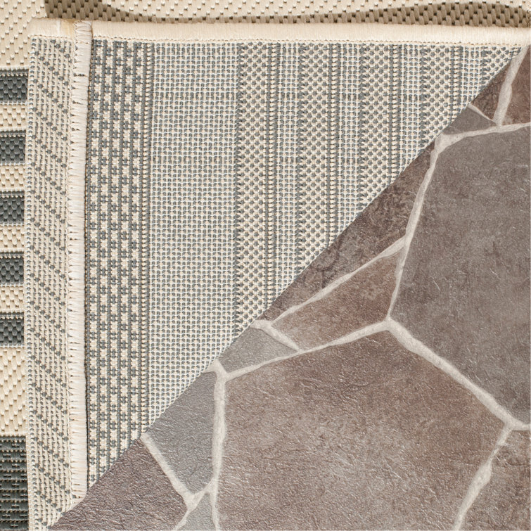 Elysian Gray Bone 27'' Flat Woven Synthetic Indoor/Outdoor Runner Rug