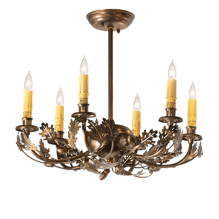 Antique Copper 6-Light Mini Candle Style Chandelier