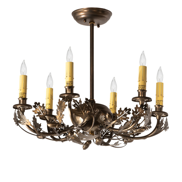 Antique Copper 6-Light Mini Candle Style Chandelier