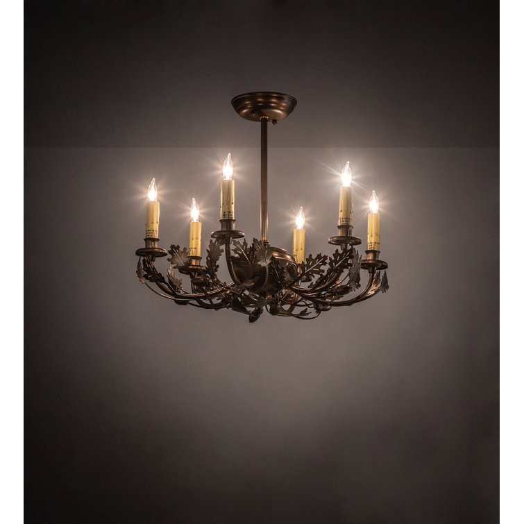 Antique Copper 6-Light Mini Candle Style Chandelier