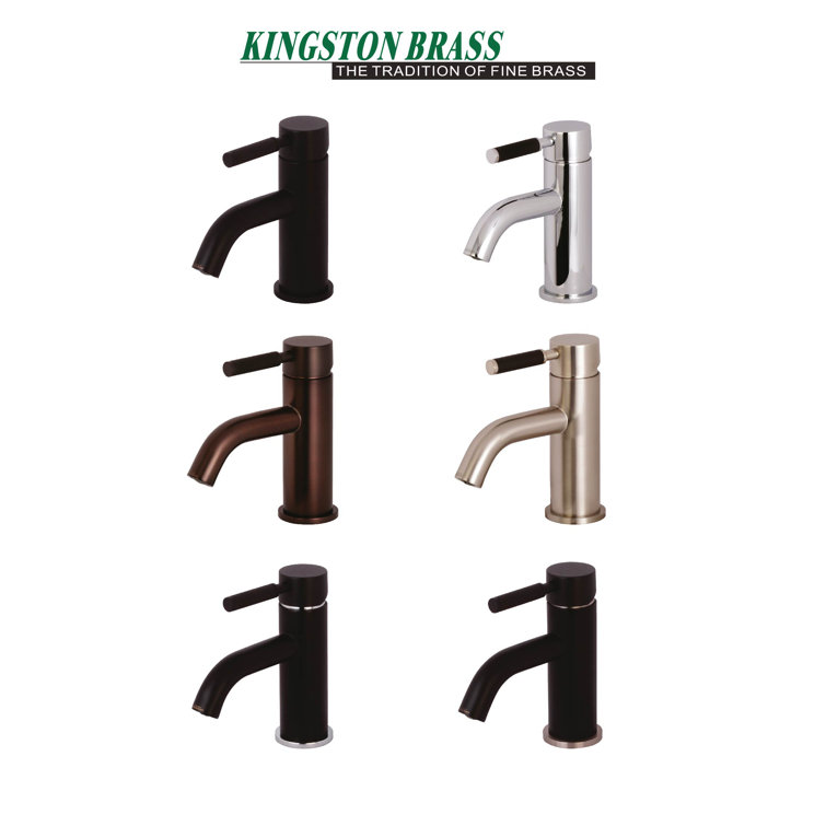Matte Black Nickel Single-Handle Bathroom Faucet with Silicone Rubber Coated Handles