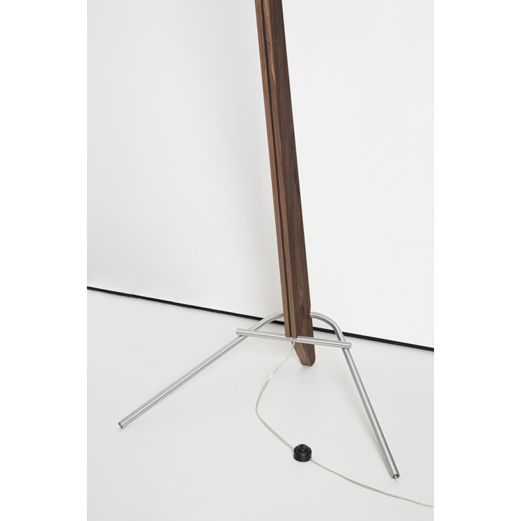 Silva Dark Stained Walnut Floor Lamp with Linen Shade
