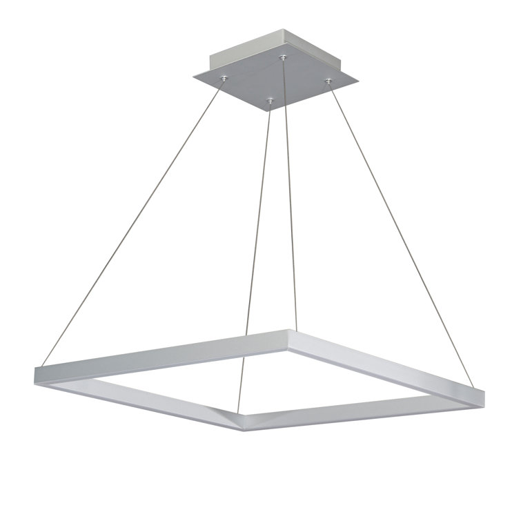 White Crystal 20-Inch Modern Square LED Chandelier