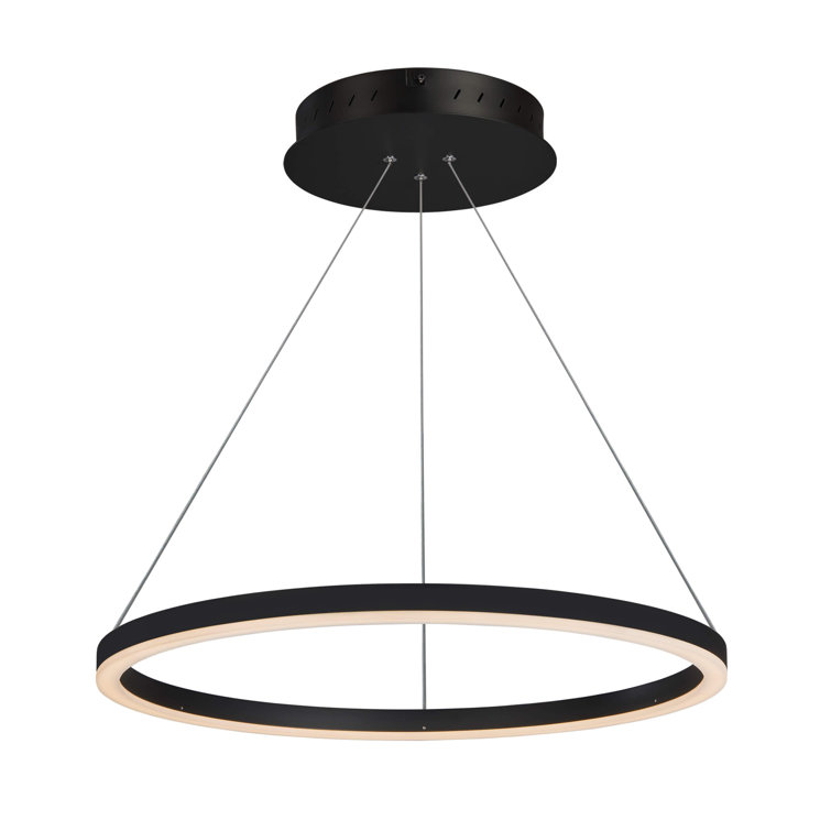Tania 24" Black Aluminum LED Ring Chandelier