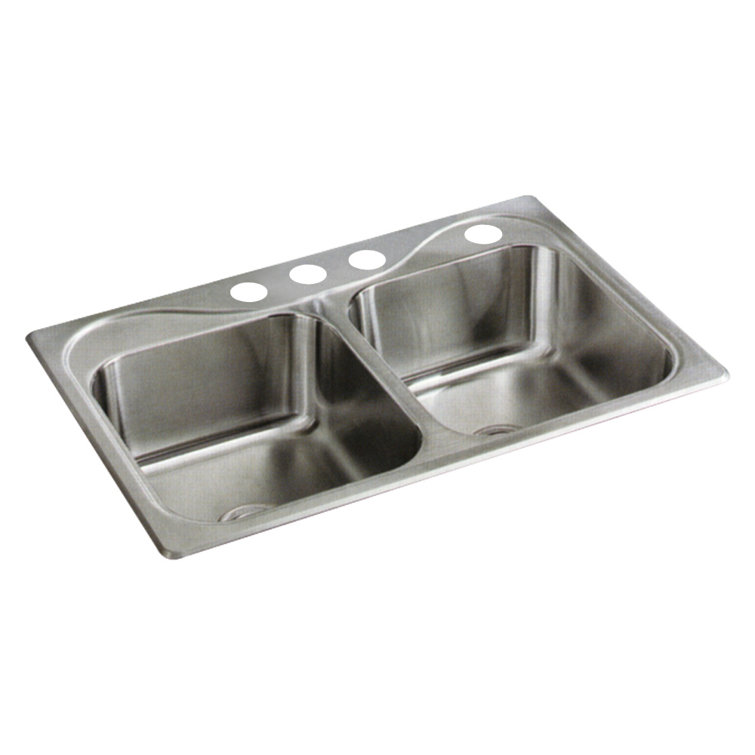 Southhaven 33'' Satin Stainless Steel Double Bowl Kitchen Sink