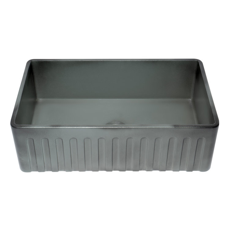 33'' Gray Matte Fireclay Farmhouse Kitchen Sink