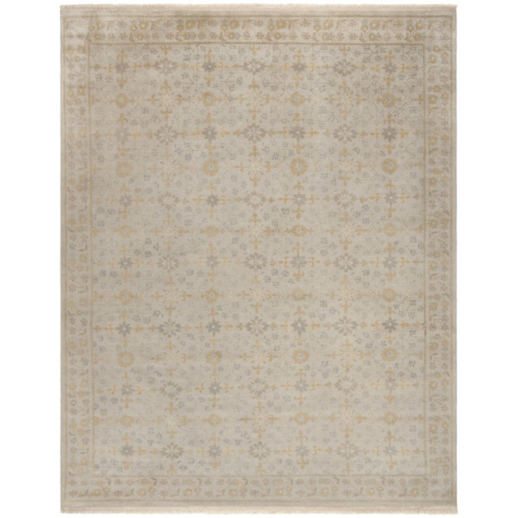 Sultanabad Hand-Knotted Gray Wool 9' x 12' Area Rug