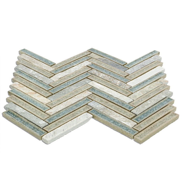 Roman 10'' x 11'' Marble Herringbone Mosaic Wall Tile