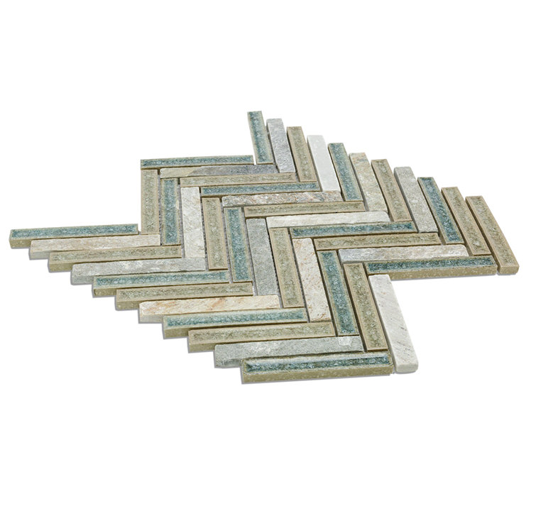 Roman 10'' x 11'' Marble Herringbone Mosaic Wall Tile