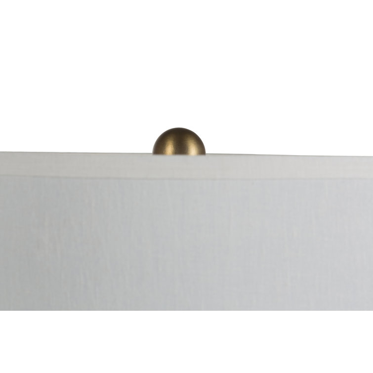 Luca Blue Ceramic Table Lamp with Linen Shade