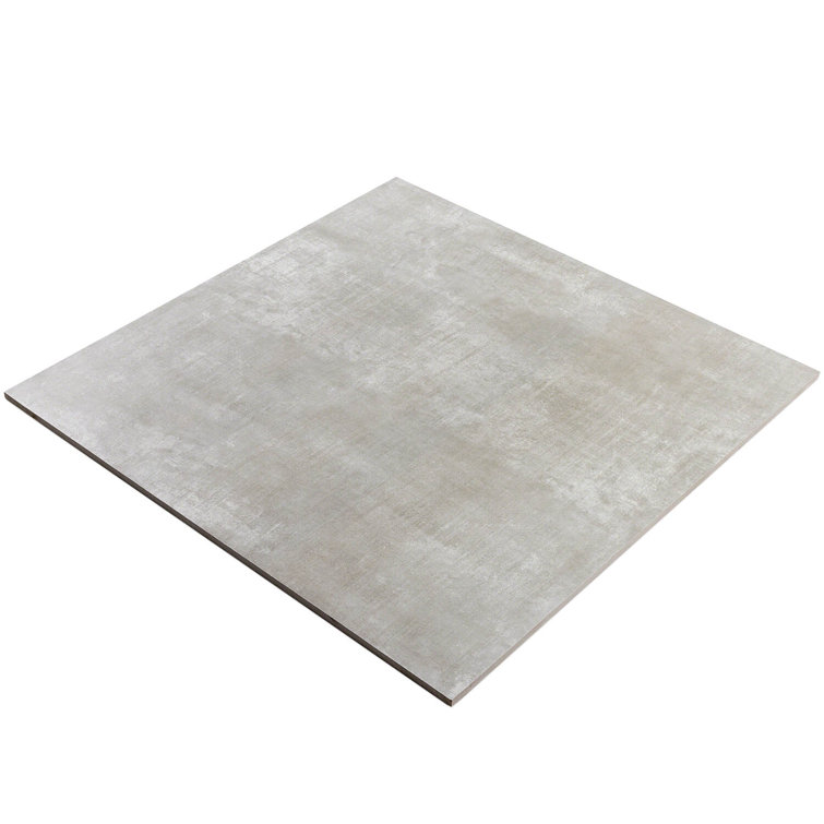 Essential 24" x 24" Matte Gray Porcelain Concrete Look Tile