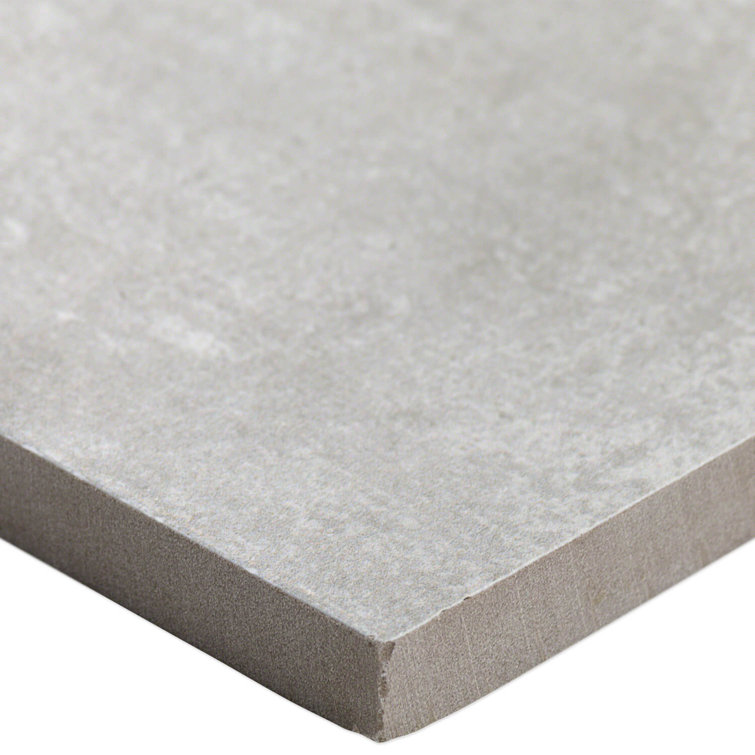 Essential 24" x 24" Matte Gray Porcelain Concrete Look Tile