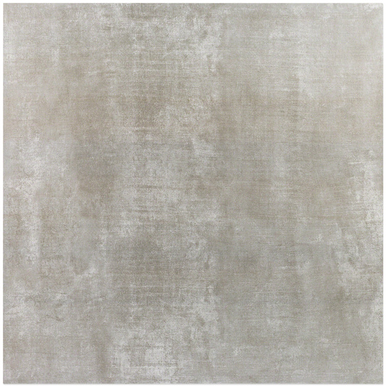 Essential 24" x 24" Matte Gray Porcelain Concrete Look Tile