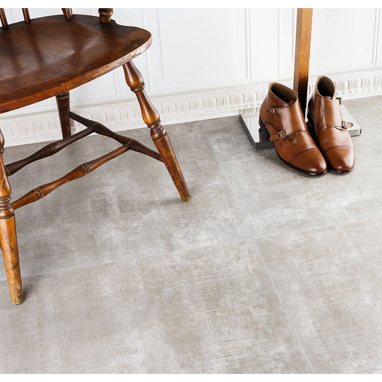 Ash Gray 24" x 24" Matte Porcelain Cement Look Tile