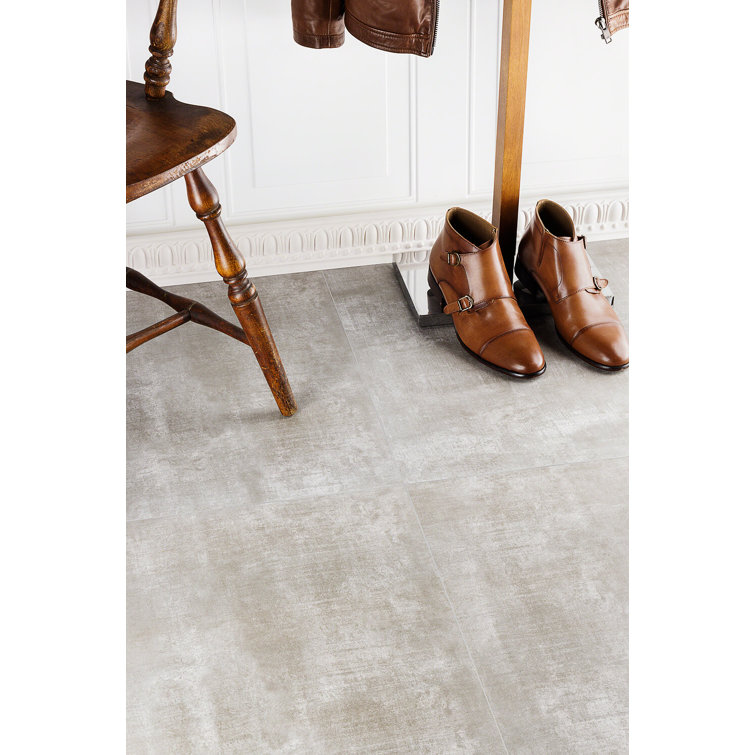 Ash Gray 24" x 24" Matte Porcelain Cement Look Tile