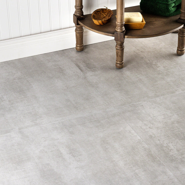 Essential Large Silver Matte Porcelain Concrete Look Tile