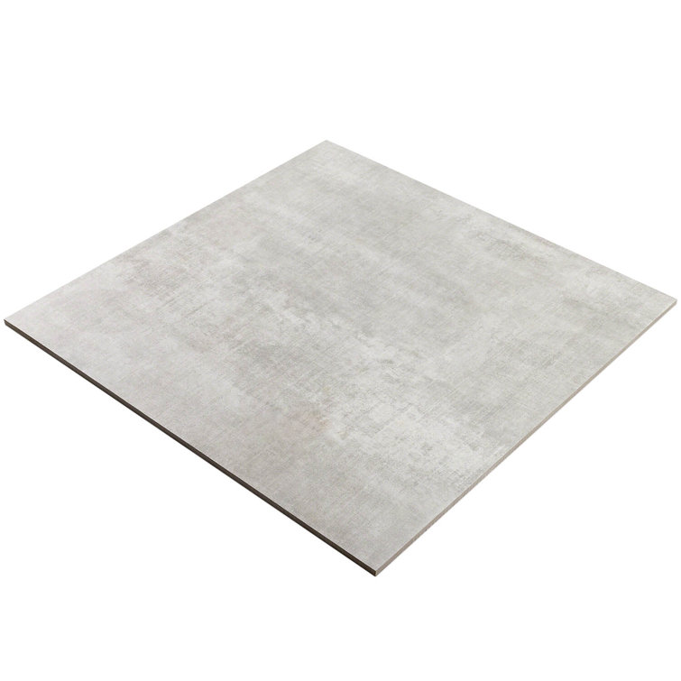 Essential Large Silver Matte Porcelain Concrete Look Tile