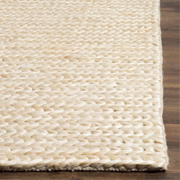 Ivory Flat Woven Handmade Jute Area Rug, 9' x 12'