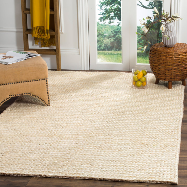 Ivory Flat Woven Handmade Jute Area Rug, 9' x 12'