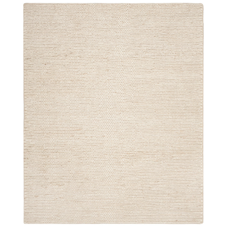 Ivory Flat Woven Handmade Jute Area Rug, 9' x 12'